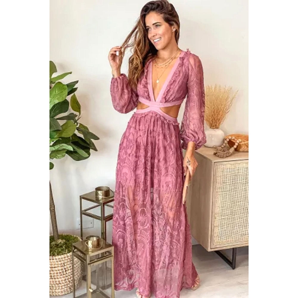LAST ONE! Plus Size TALULLUH Boho Lace Maxi Dress - Picture 4 of 7